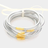 7PCS - Glitter Jelly Tube Bangle Bracelets - Madeline Love - Flyclothing LLC