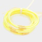 7PCS - Glitter Jelly Tube Bangle Bracelets - Madeline Love - Flyclothing LLC