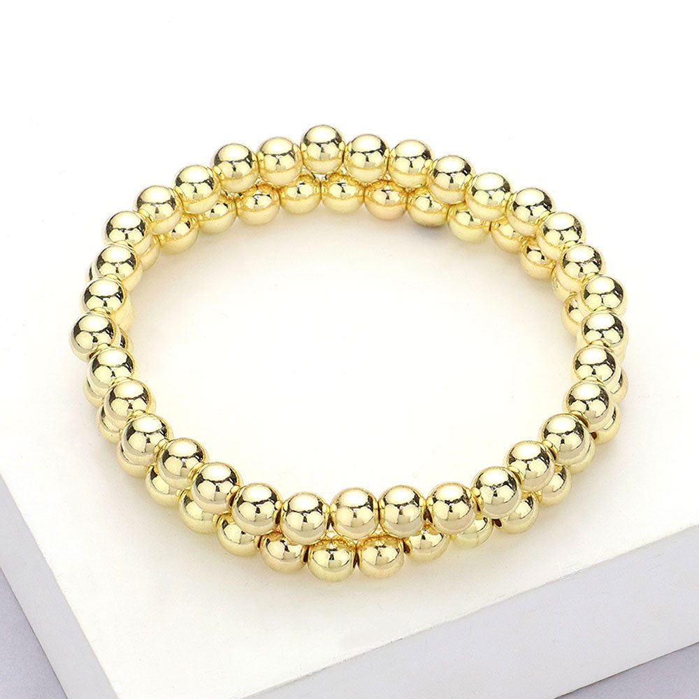 Stainless Steel Ball Stretch Multi Layered Bracelets - Madeline Love - Flyclothing LLC