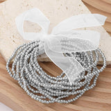 15PCS - Metal Ball Beaded Stretch Multi Layered Bracelets - Madeline Love - Flyclothing LLC