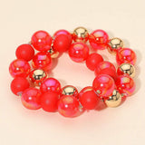 2PCS - Chunky Ball Beaded Stretch Multi Layered Bracelets - Madeline Love - Flyclothing LLC