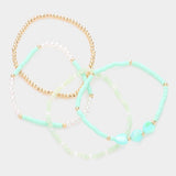 4PCS - Heart Pearl Heishi Beaded Stretch Bracelets - Madeline Love - Flyclothing LLC