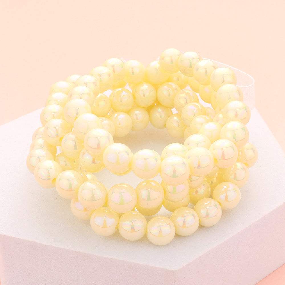 5PCS - Hologram Beaded Stretch Bracelets - Madeline Love - Flyclothing LLC