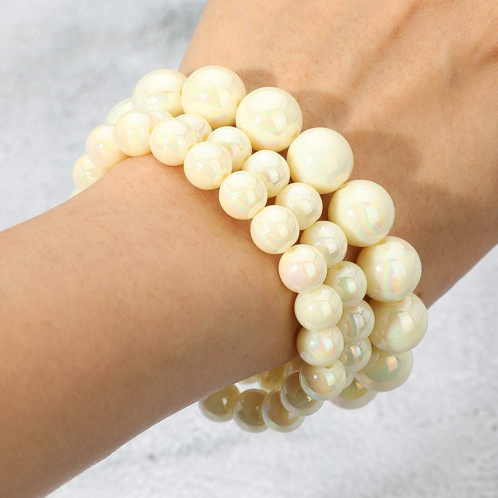 3PCS - Hologram Beaded Stretch Bracelets - Madeline Love - Flyclothing LLC