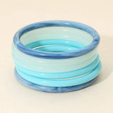 6PCS - Stackable Resin Bangle Multi Layered Bracelets - Madeline Love - Flyclothing LLC