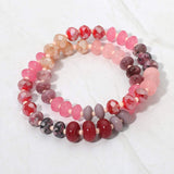 2PCS - Faceted Pebble Beaded Stretch Multi Layered Bracelets - Madeline Love - Flyclothing LLC