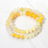 2PCS - Faceted Pebble Beaded Stretch Multi Layered Bracelets - Madeline Love - Flyclothing LLC
