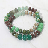 2PCS - Faceted Pebble Beaded Stretch Multi Layered Bracelets - Madeline Love - Flyclothing LLC
