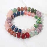 2PCS - Faceted Pebble Beaded Stretch Multi Layered Bracelets - Madeline Love - Flyclothing LLC