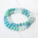2PCS - Faceted Pebble Beaded Stretch Multi Layered Bracelets - Madeline Love - Flyclothing LLC