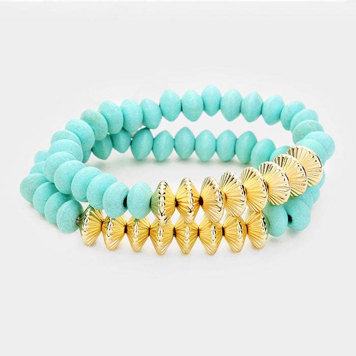 2PCS Wood Bead Stretchable Bracelets - Madeline Love - Flyclothing LLC