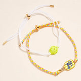 2PCS - LETS PLAY Pickleball Paddle Ball Accent Adjustable Cinch Pull Tie Bracelets - Madeline Love - Flyclothing LLC