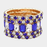 5Pcs Rectangle Round Stone Stretch Multi Layered Bracelets - Madeline Love - Flyclothing LLC