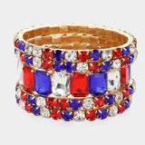 5Pcs Rectangle Round Stone Stretch Multi Layered Bracelets - Madeline Love - Flyclothing LLC