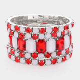 5Pcs Rectangle Round Stone Stretch Multi Layered Bracelets - Madeline Love - Flyclothing LLC