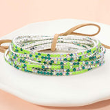 12PCS Ribbon Colorful Rhinestone Layered Stretch Bracelets - Madeline Love - Flyclothing LLC