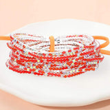 12PCS Ribbon Colorful Rhinestone Layered Stretch Bracelets - Madeline Love - Flyclothing LLC