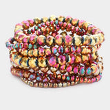 9PCS Faceted Bead Stretch Bracelets - Madeline Love - Flyclothing LLC