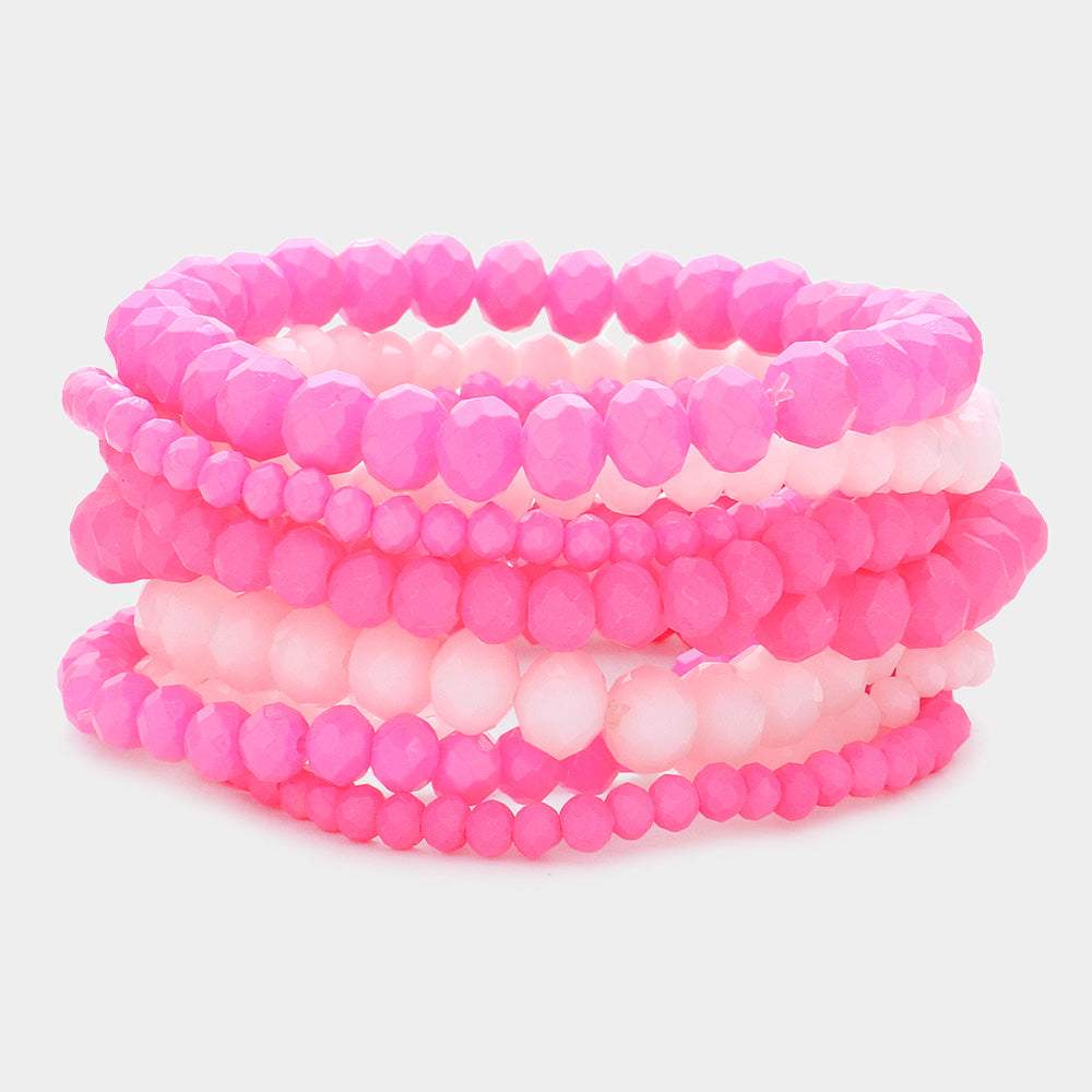 9PCS Faceted Bead Stretch Bracelets - Madeline Love - Flyclothing LLC