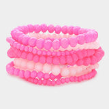 9PCS Faceted Bead Stretch Bracelets - Madeline Love - Flyclothing LLC