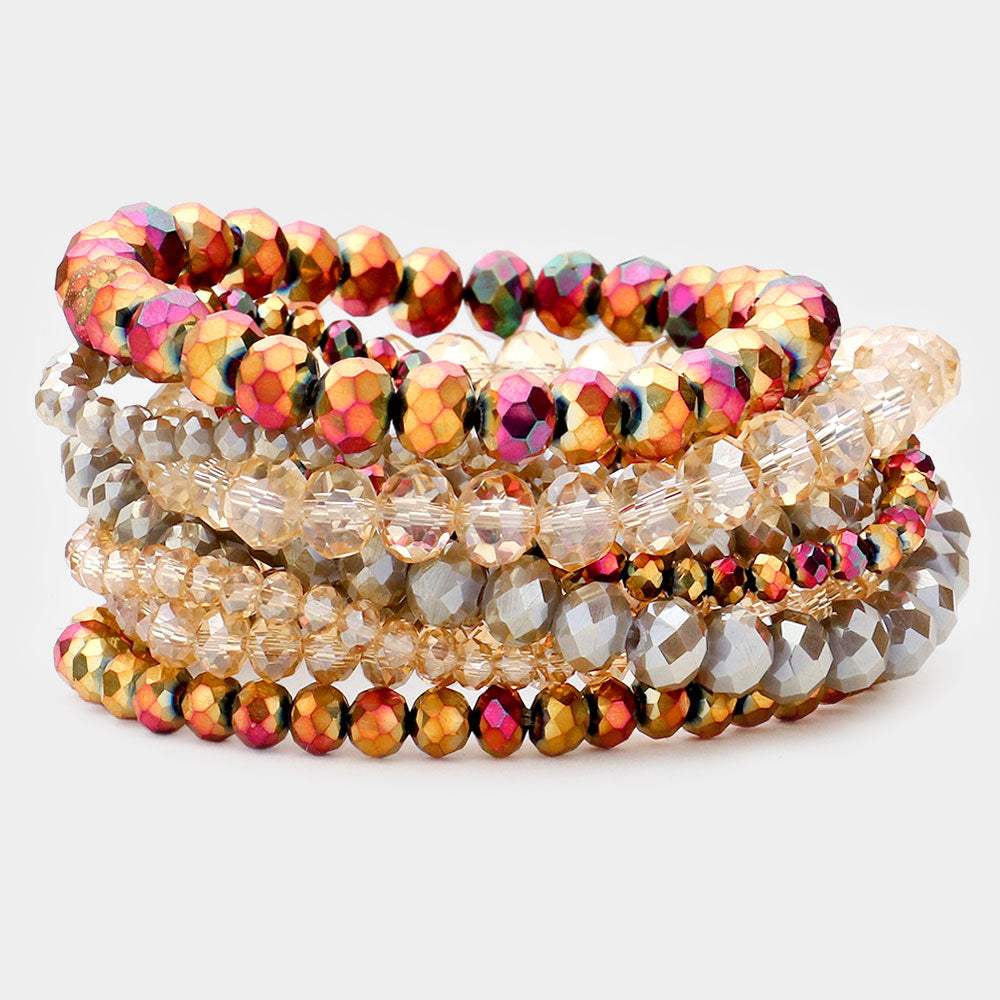 9PCS Faceted Bead Stretch Bracelets - Madeline Love - Flyclothing LLC
