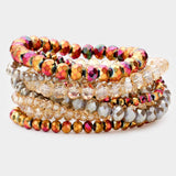 9PCS Faceted Bead Stretch Bracelets - Madeline Love - Flyclothing LLC