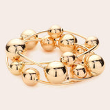 3PCS - Metal Ball Station Stretch Bracelets - Madeline Love - Flyclothing LLC