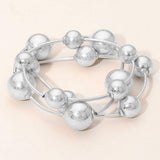 3PCS - Metal Ball Station Stretch Bracelets - Madeline Love - Flyclothing LLC