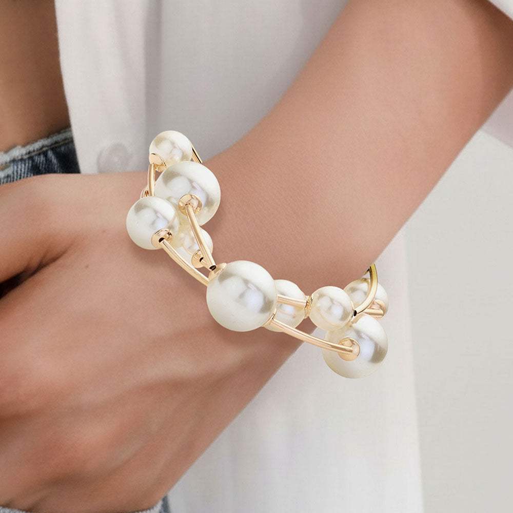 3PCS - Pearl Stretch Multi Layered Bracelets - Madeline Love - Flyclothing LLC