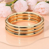 3PCS - Glossy Metal Bangle Multi Layered Bracelets - Madeline Love - Flyclothing LLC