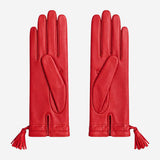 MM5010 (red) - Italian lambskin tassel gloves with luxurious cashmere lining