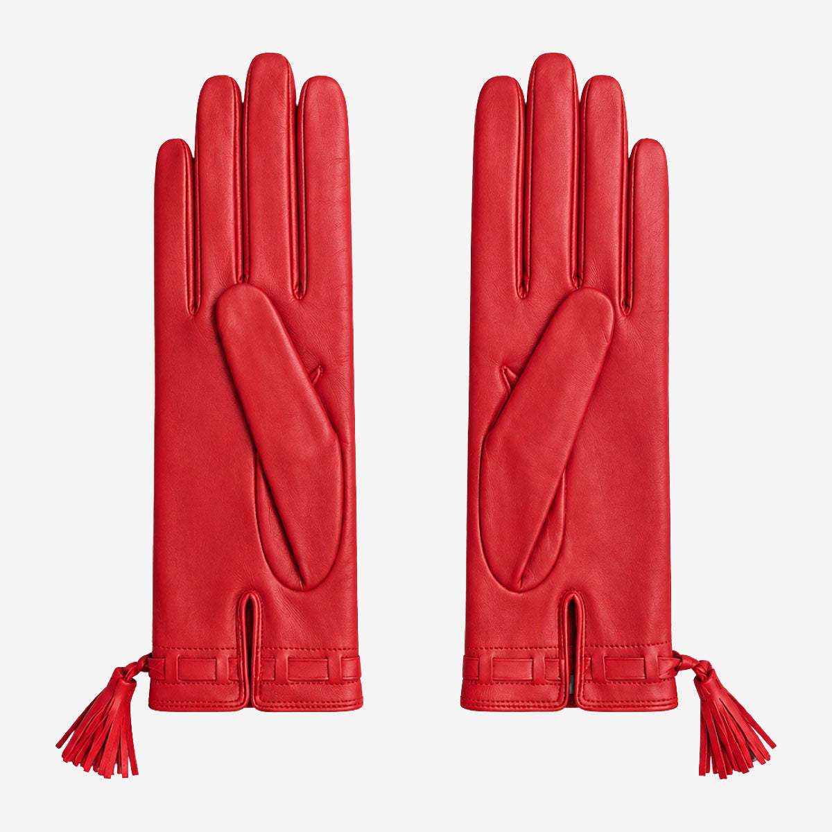 MM5010 (red) - Italian lambskin tassel gloves with luxurious cashmere lining