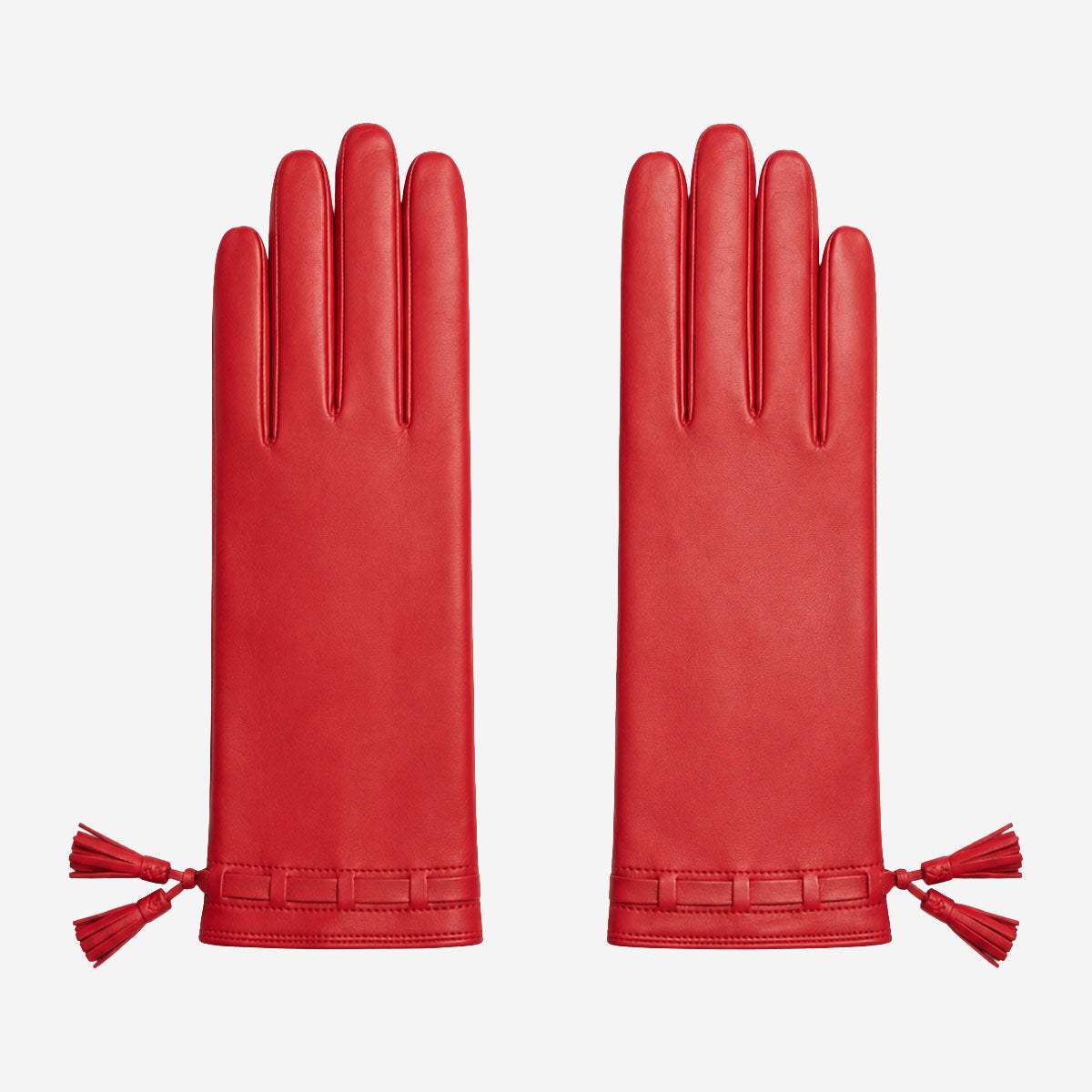 MM5010 (red) - Italian lambskin tassel gloves with luxurious cashmere lining