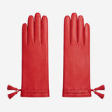 MM5010 (red) - Italian lambskin tassel gloves with luxurious cashmere lining