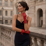 MM5010 (red) - Italian lambskin tassel gloves with luxurious cashmere lining