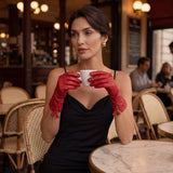 MM5010 (red) - Italian lambskin tassel gloves with luxurious cashmere lining