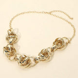 Abstract Textured Metal Interlocking Ball Link Necklace - Madeline Love - Flyclothing LLC