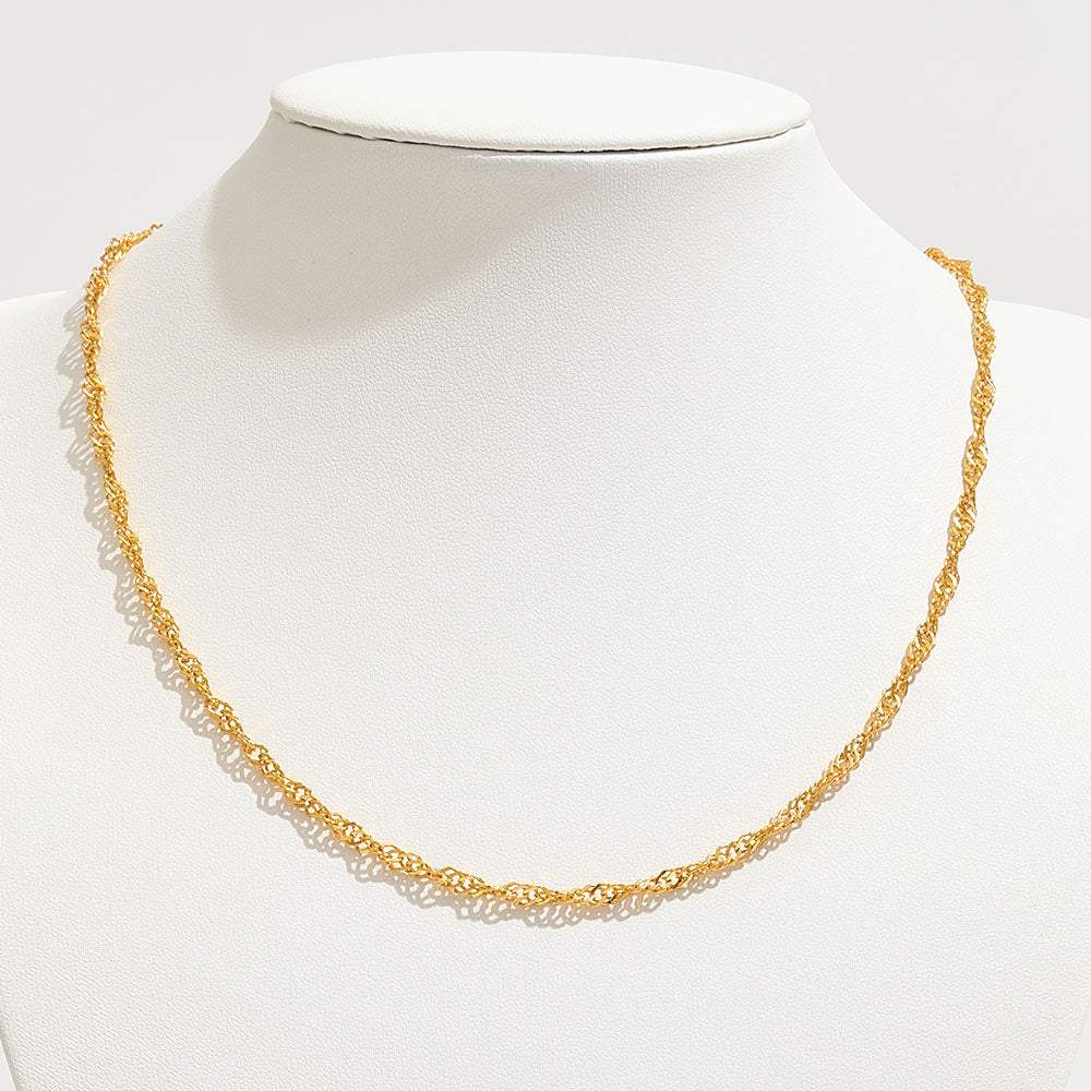Gold Dipped Twisted Rope Chain Necklace - Madeline Love - Flyclothing LLC