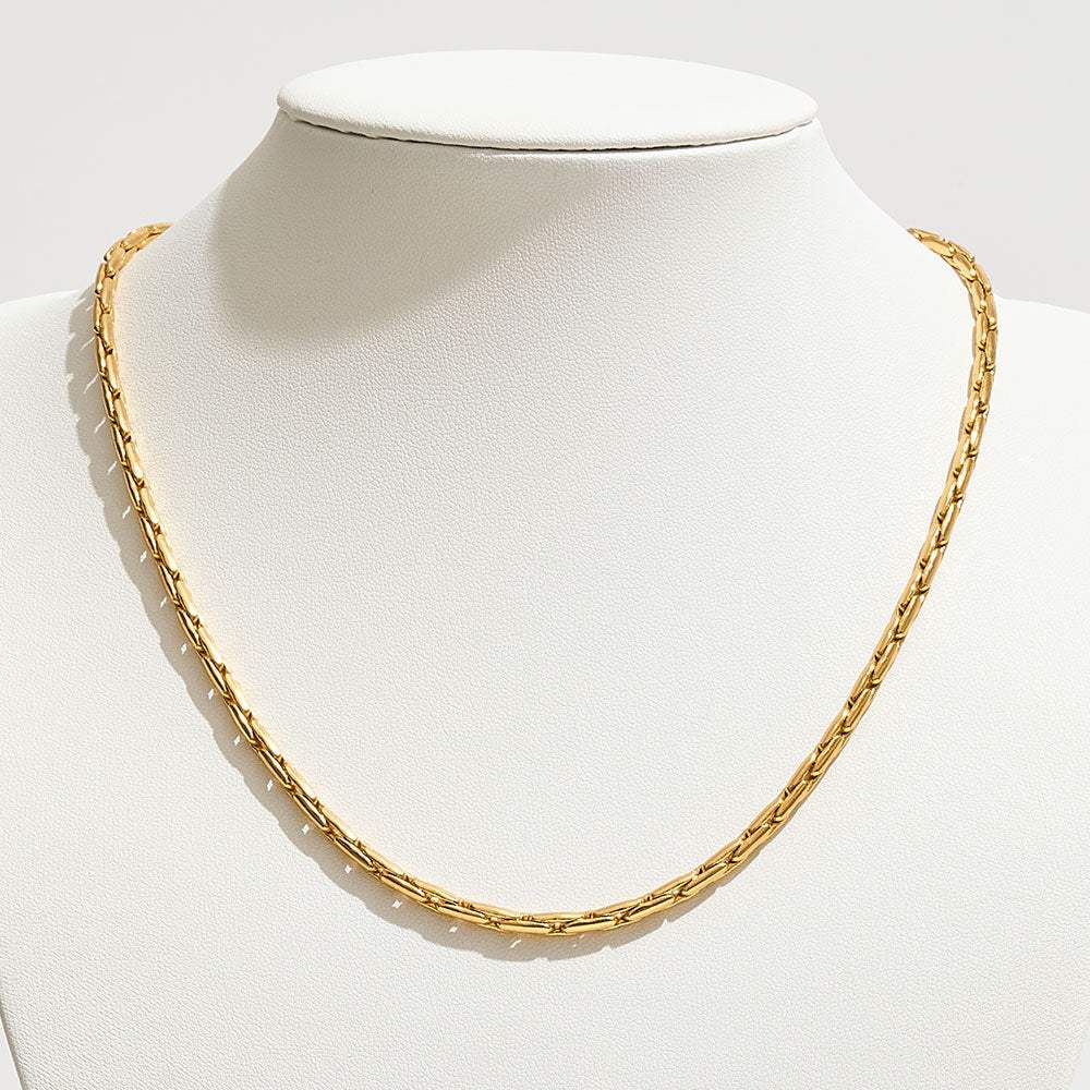 Gold Dipped Classic Wheat Chain Necklace - Madeline Love - Flyclothing LLC
