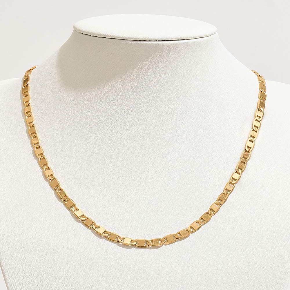 Gold Dipped Square Link Chain Necklace - Madeline Love - Flyclothing LLC