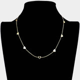 Metal Heart Station Necklace - Madeline Love - Flyclothing LLC