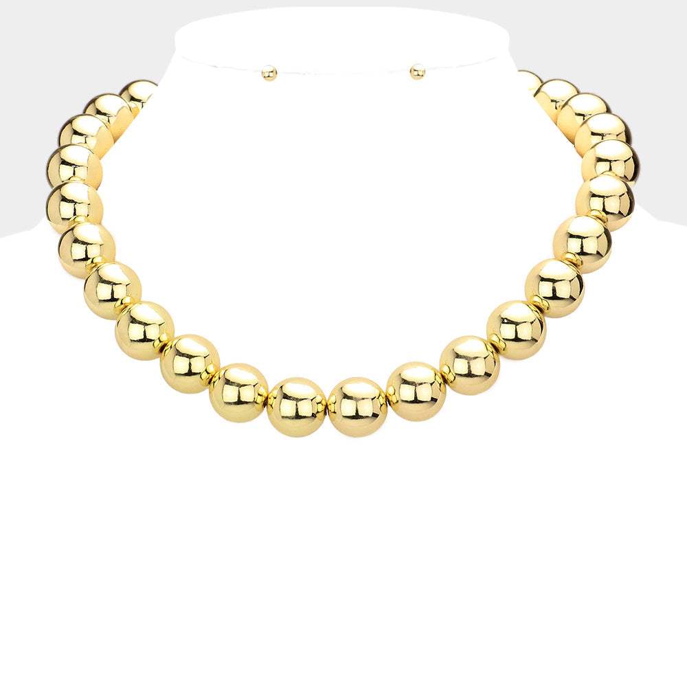Metal Ball Cluster Necklace - Madeline Love - Flyclothing LLC