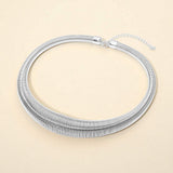 Metal Ribbed Coil Collar Statement Necklace - Madeline Love - Flyclothing LLC