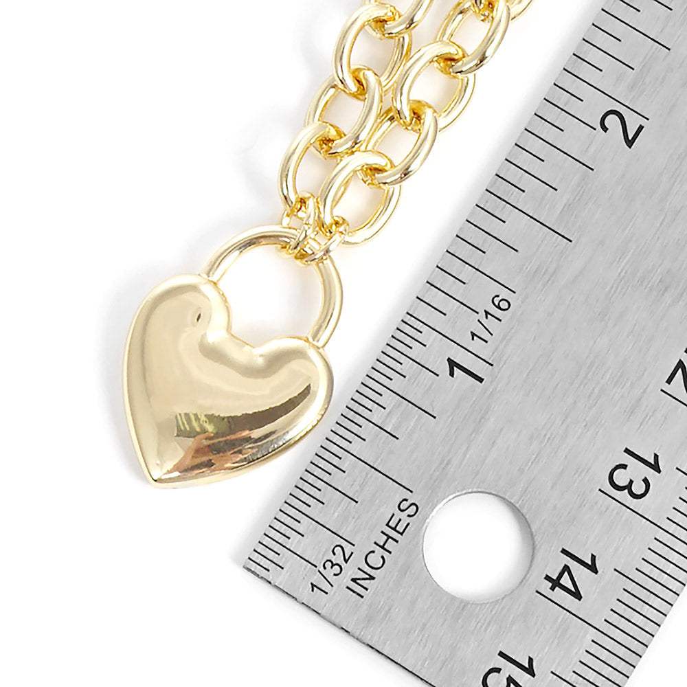 Metal Heart Lock Pendant Necklace - Madeline Love - Flyclothing LLC