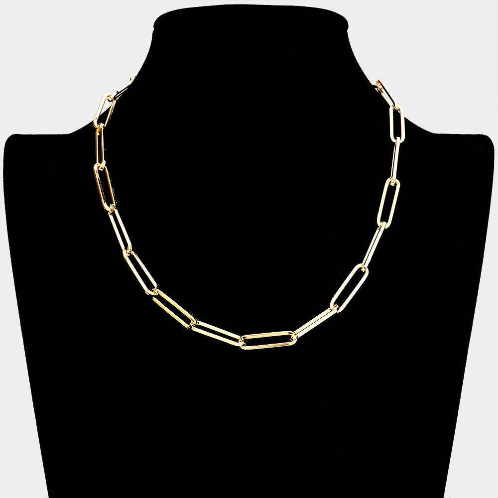 Open Metal Oval Link Necklace - Madeline Love - Flyclothing LLC
