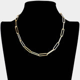 Open Metal Oval Link Necklace - Madeline Love - Flyclothing LLC