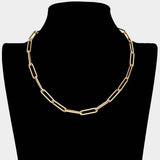 Open Metal Oval Link Necklace - Madeline Love - Flyclothing LLC