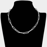 Open Metal Oval Link Necklace - Madeline Love - Flyclothing LLC