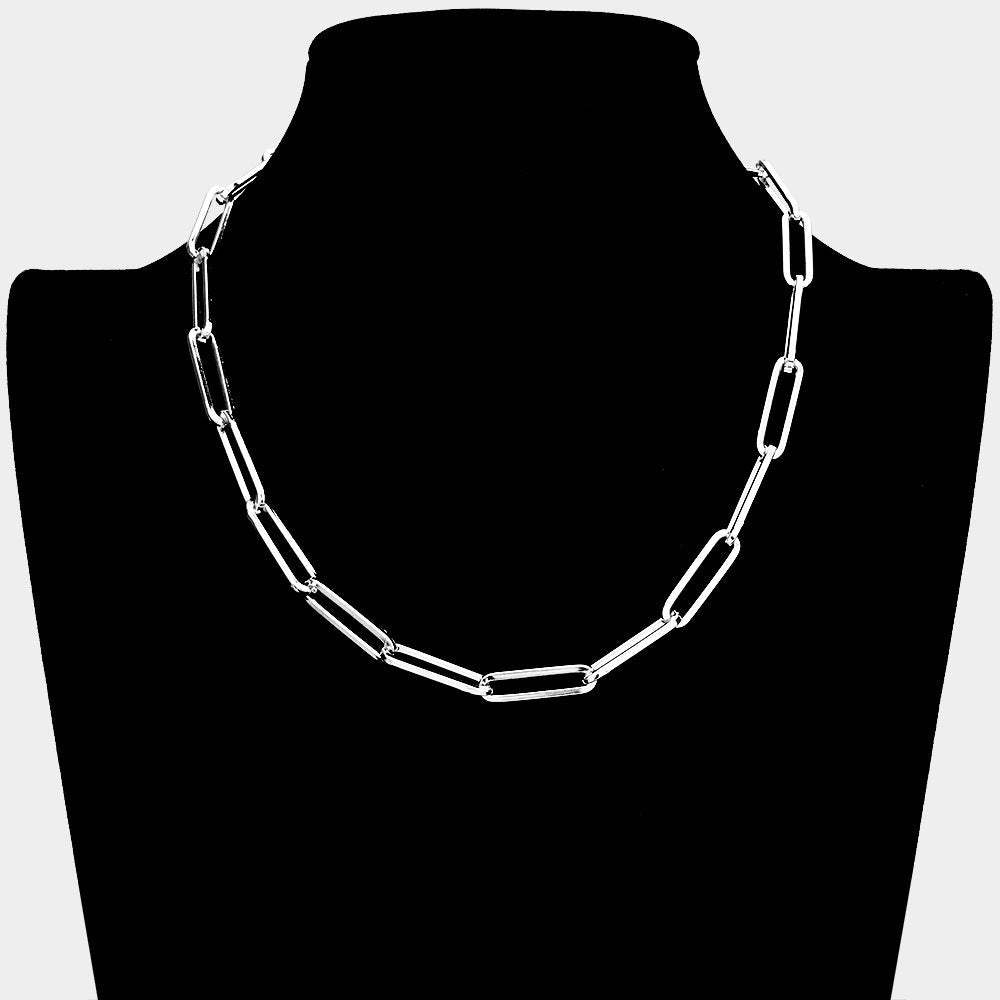 Open Metal Oval Link Necklace - Madeline Love - Flyclothing LLC