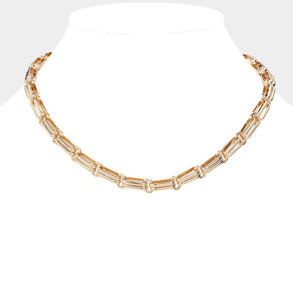Chunky Metal Paperclip Chain Necklace - Madeline Love - Flyclothing LLC